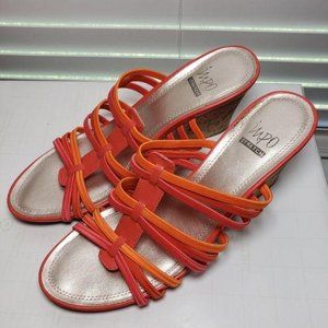 Impo Vacate Orange Open Toe Backless Slide Sandals